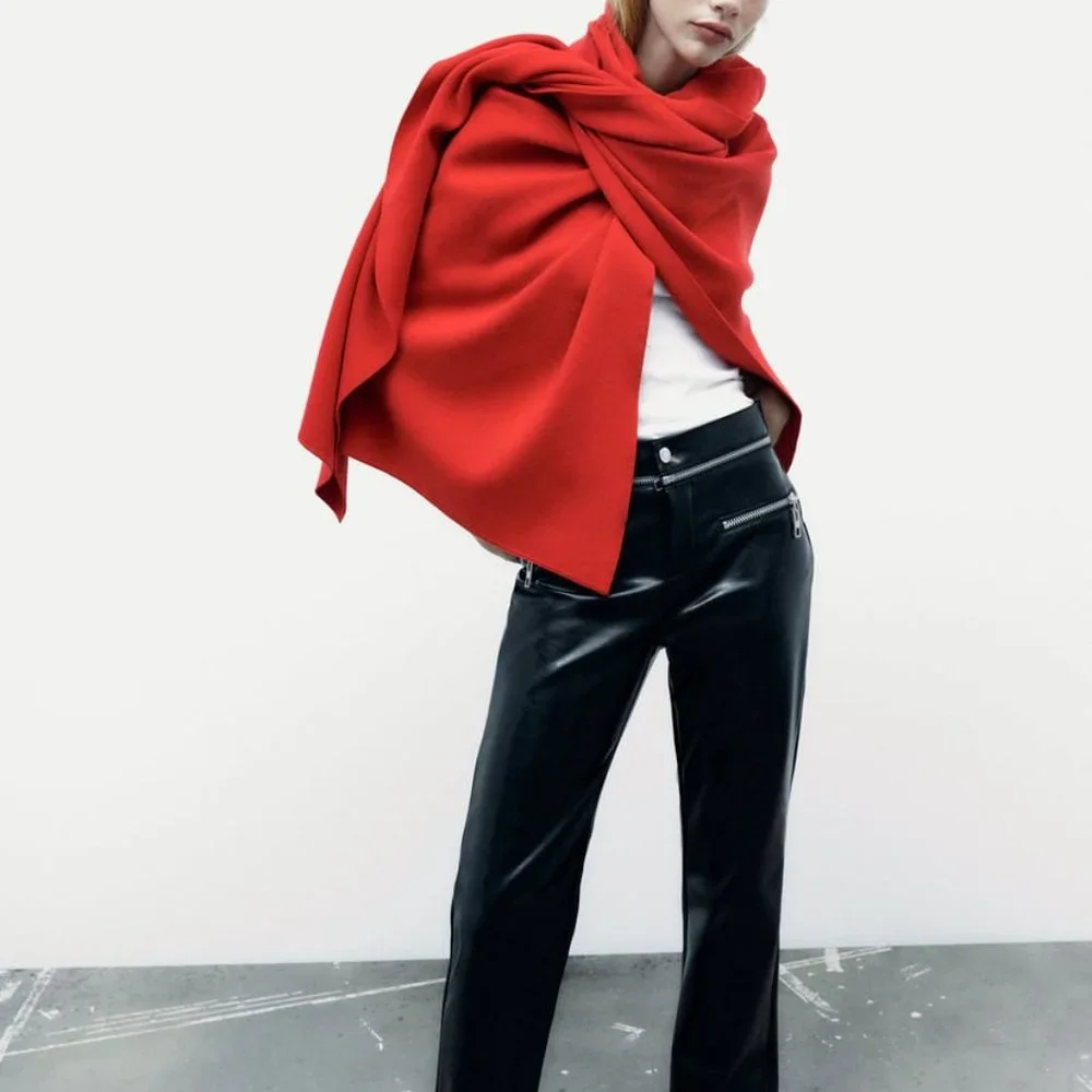 Nwt Zara Faux leather zippered pants/ Zara black evening pants - Picture 7 of 7